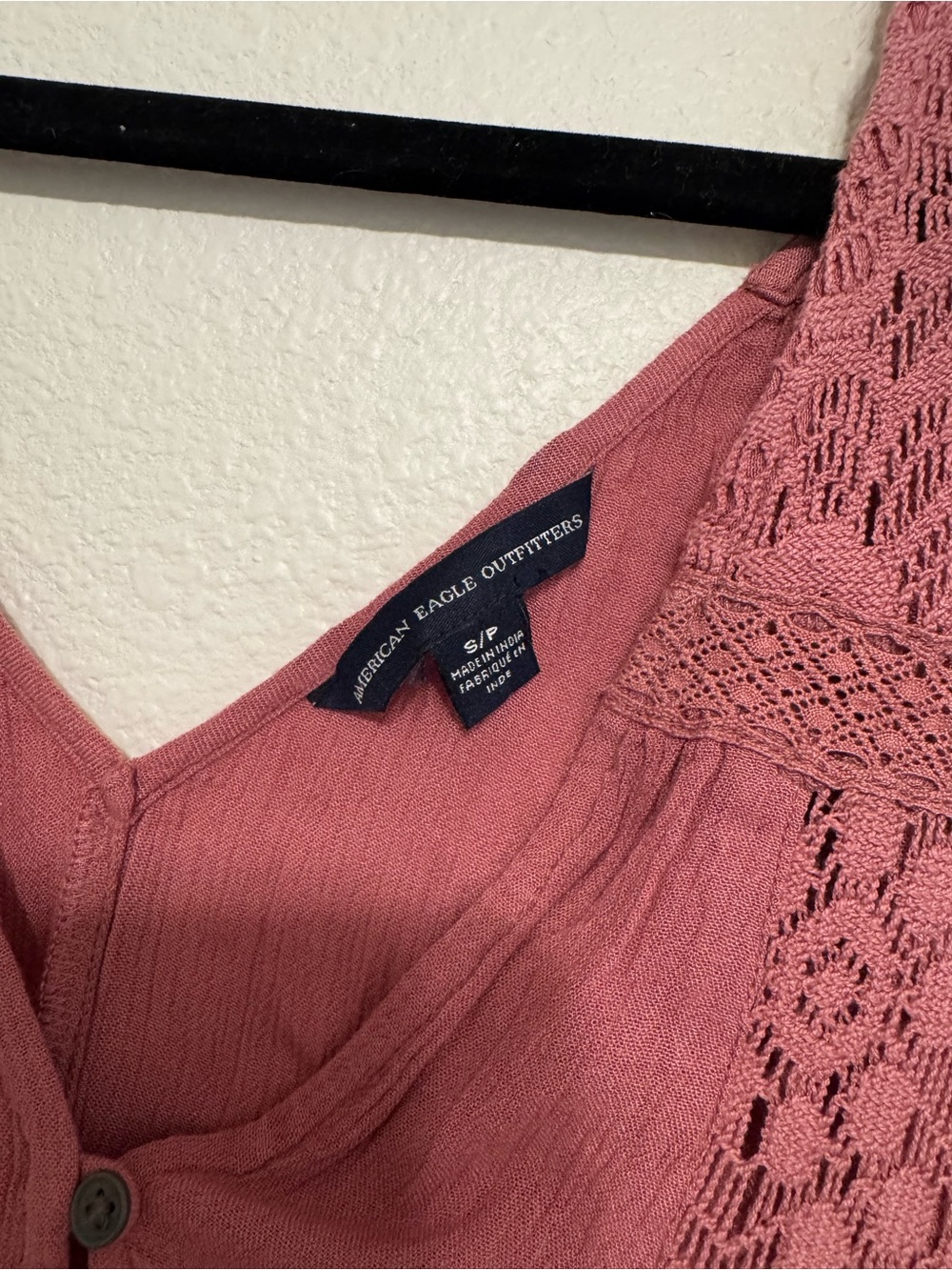 American Eagle Women's Lace-Panel Button Front Tank Top - Picture 2 of 2